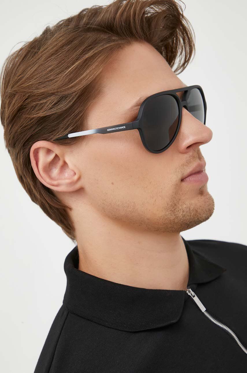 Armani Exchange ochelari de soare barbati, culoarea negru Accesorii imagine noua