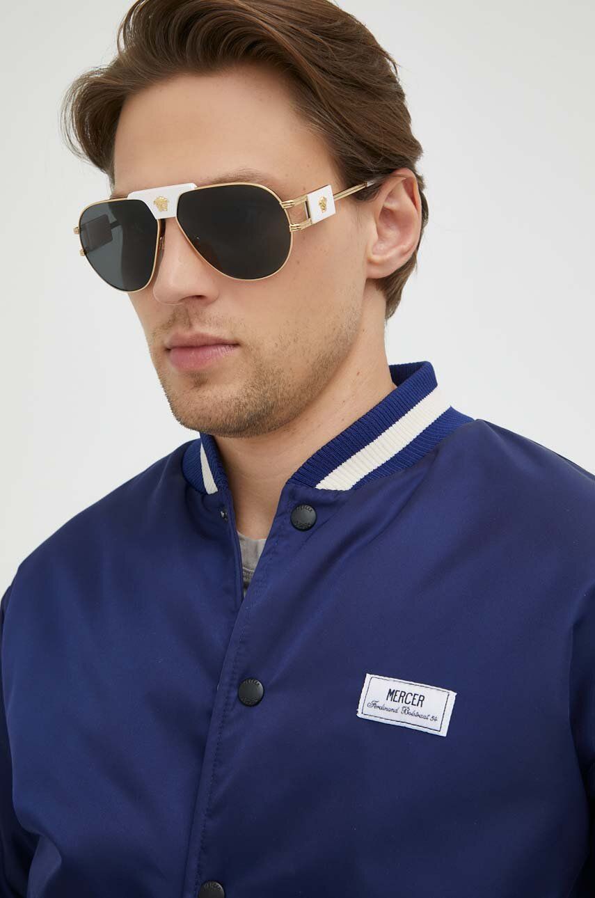 Versace ochelari de soare barbati, culoarea alb Accesorii imagine 2022