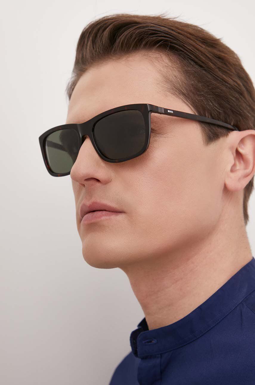 BOSS ochelari de soare barbati, culoarea maro Accesorii imagine noua