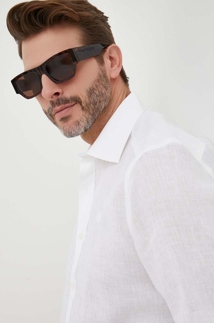 Alexander McQueen ochelari de soare barbati, culoarea maro Accesorii imagine 2022