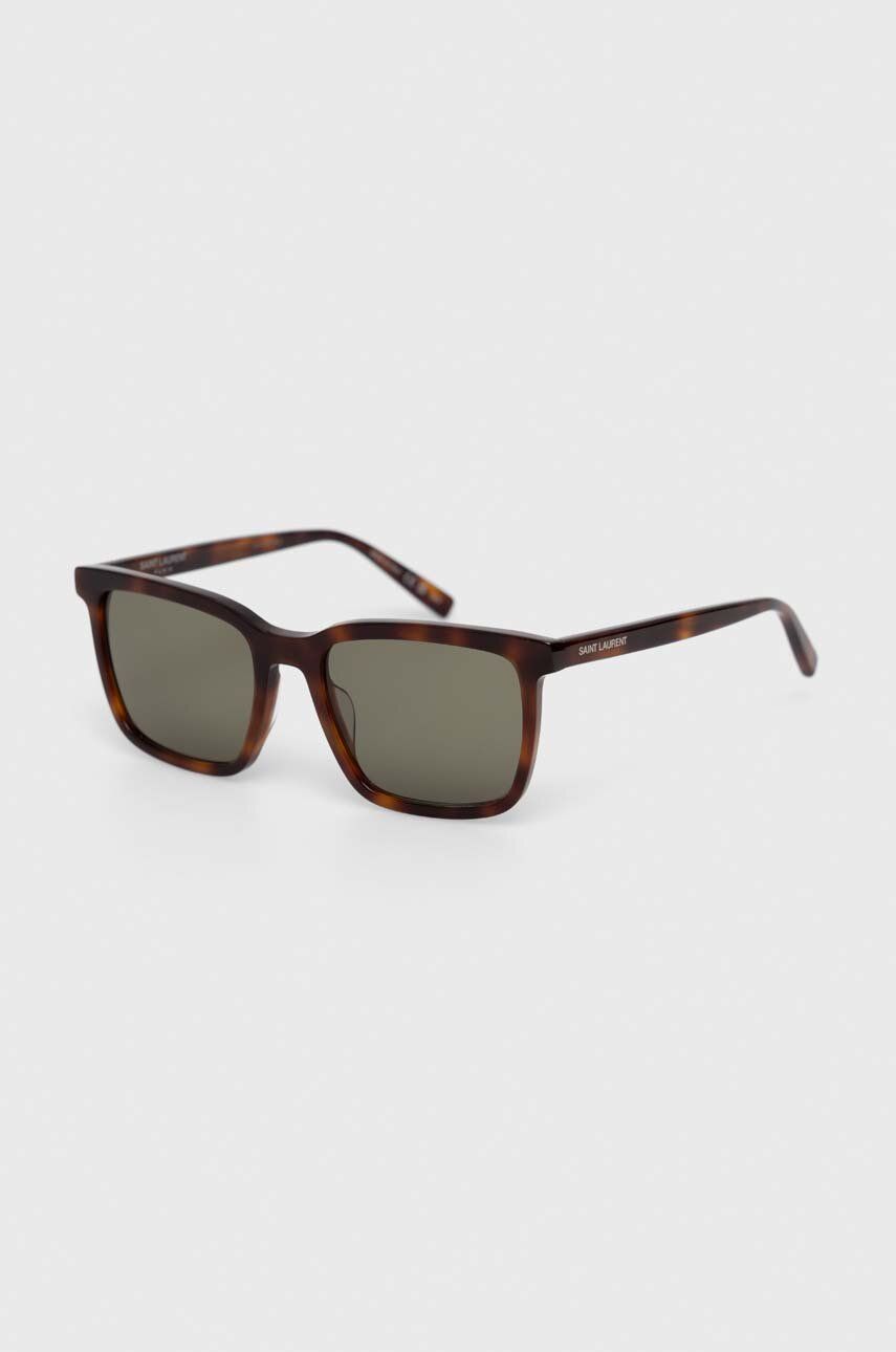 Saint Laurent ochelari de soare barbati, culoarea maro Accesorii imagine noua