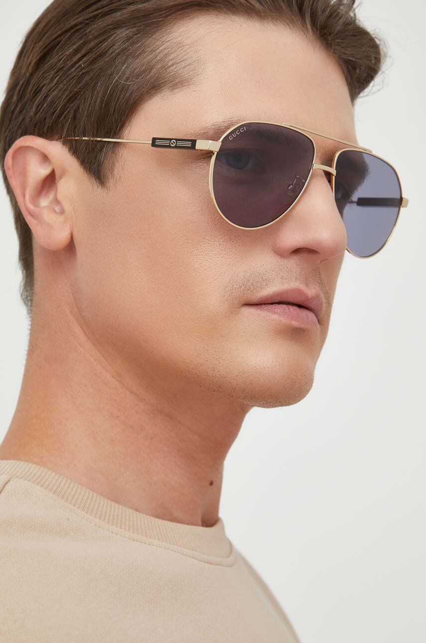 Gucci ochelari de soare barbati, culoarea auriu Accesorii imagine 2022