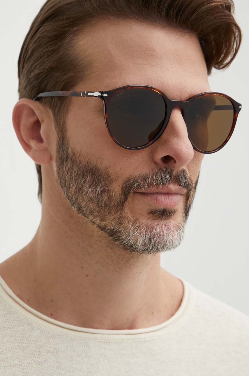 Persol ochelari de soare barbati, culoarea maro, 0PO3350S