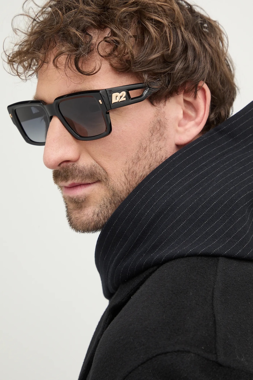 DSQUARED2 ochelari de soare barbati, culoarea negru, D2 0143/S DSQUARED2 ochelari de soare barbati, culoarea negru, D2 0143/S