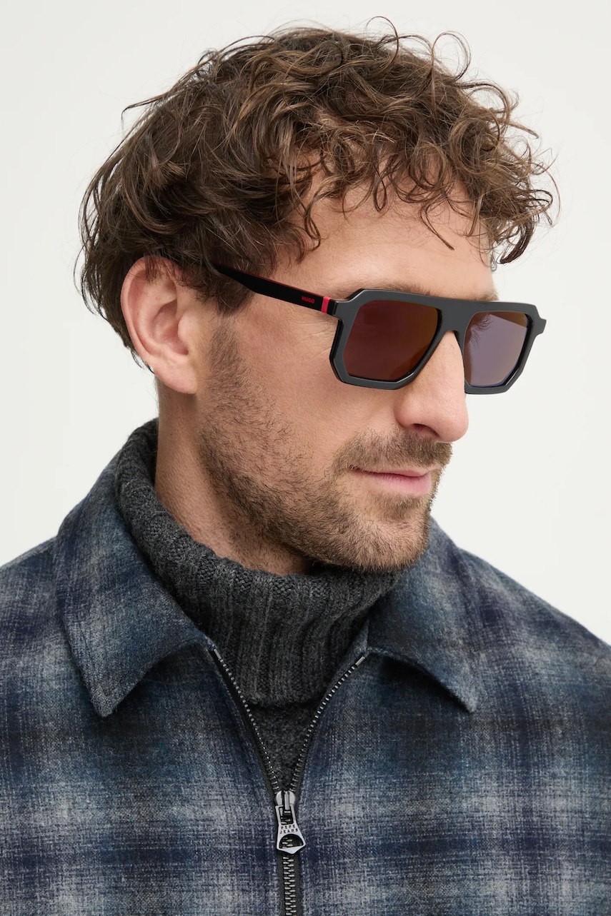 HUGO ochelari de soare barbati, culoarea negru, HG 1312/S