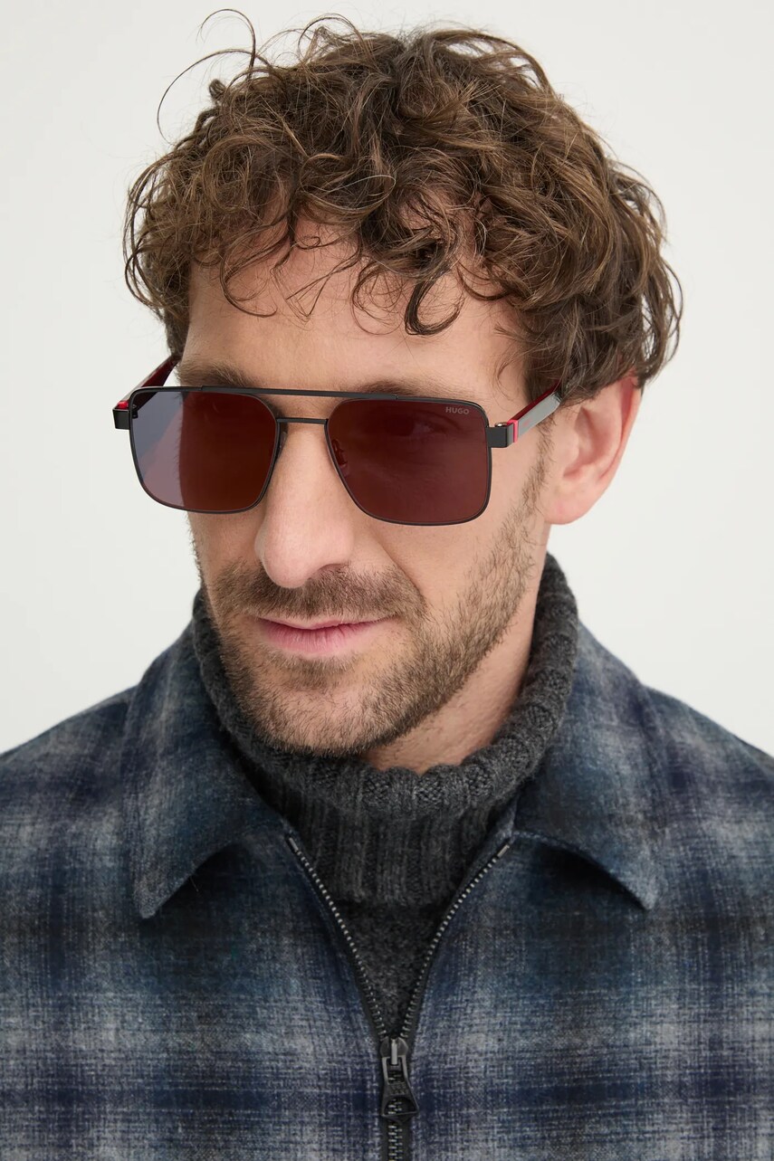HUGO ochelari de soare barbati, culoarea negru, HG 1313/S