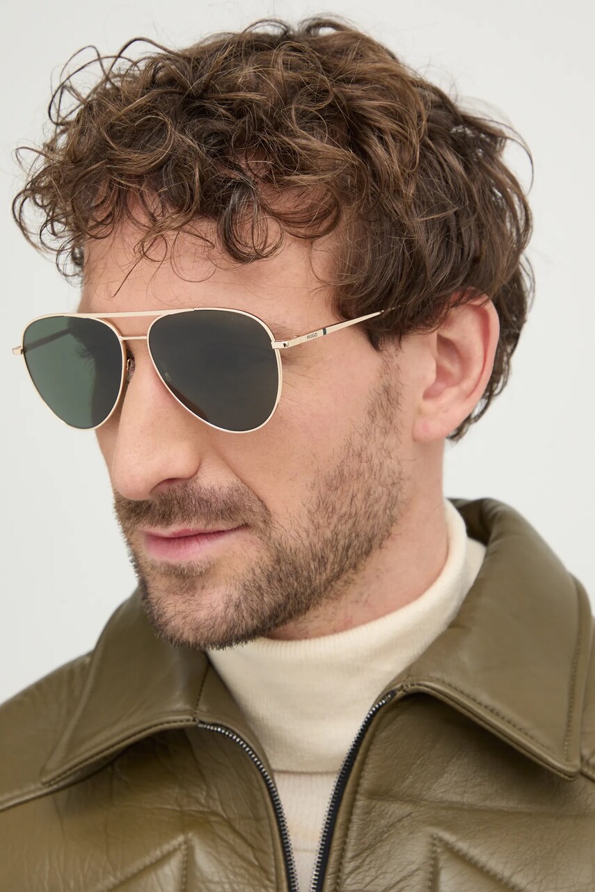 HUGO ochelari de soare barbati, culoarea auriu, HG 1318/S
