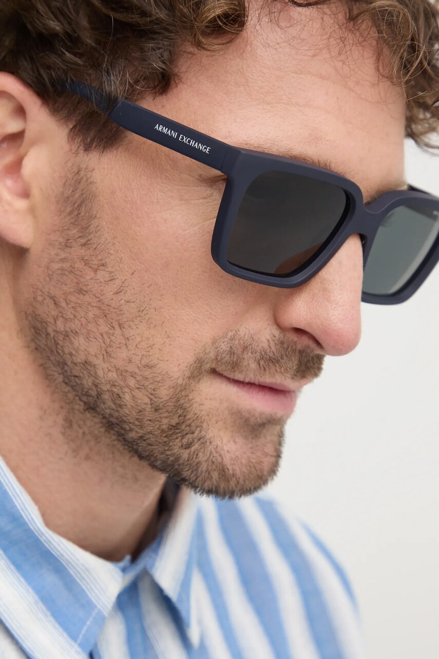 Armani Exchange ochelari de soare barbati, culoarea negru, 0AX4147S