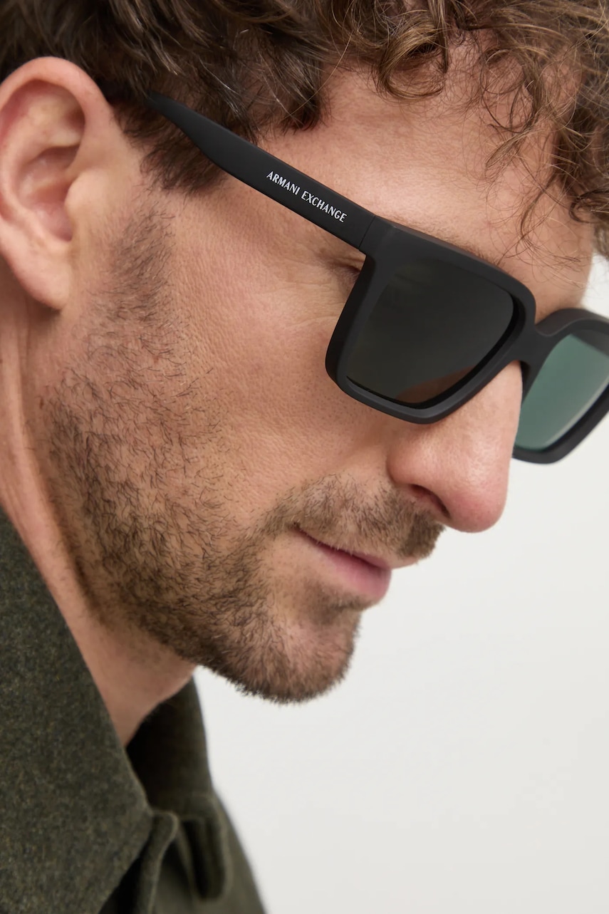 Armani Exchange ochelari de soare barbati, culoarea negru, 0AX4147S