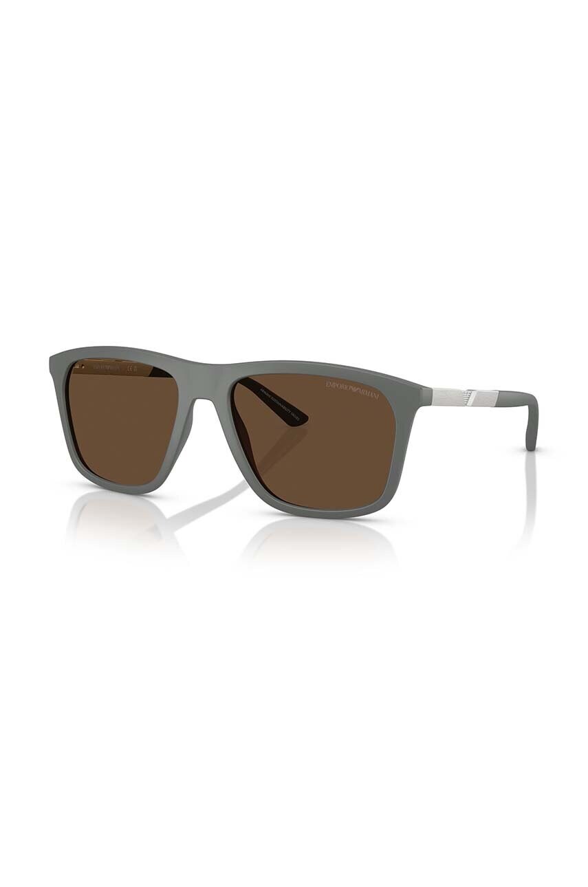 Emporio Armani ochelari de soare barbati, culoarea gri, 0EA4237