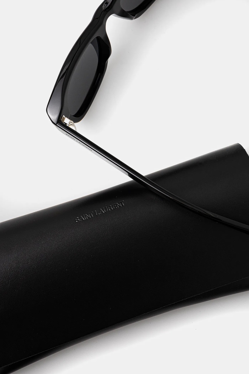 Сонцезахисні окуляри Saint Laurent чоловічі колір чорний SL 801 