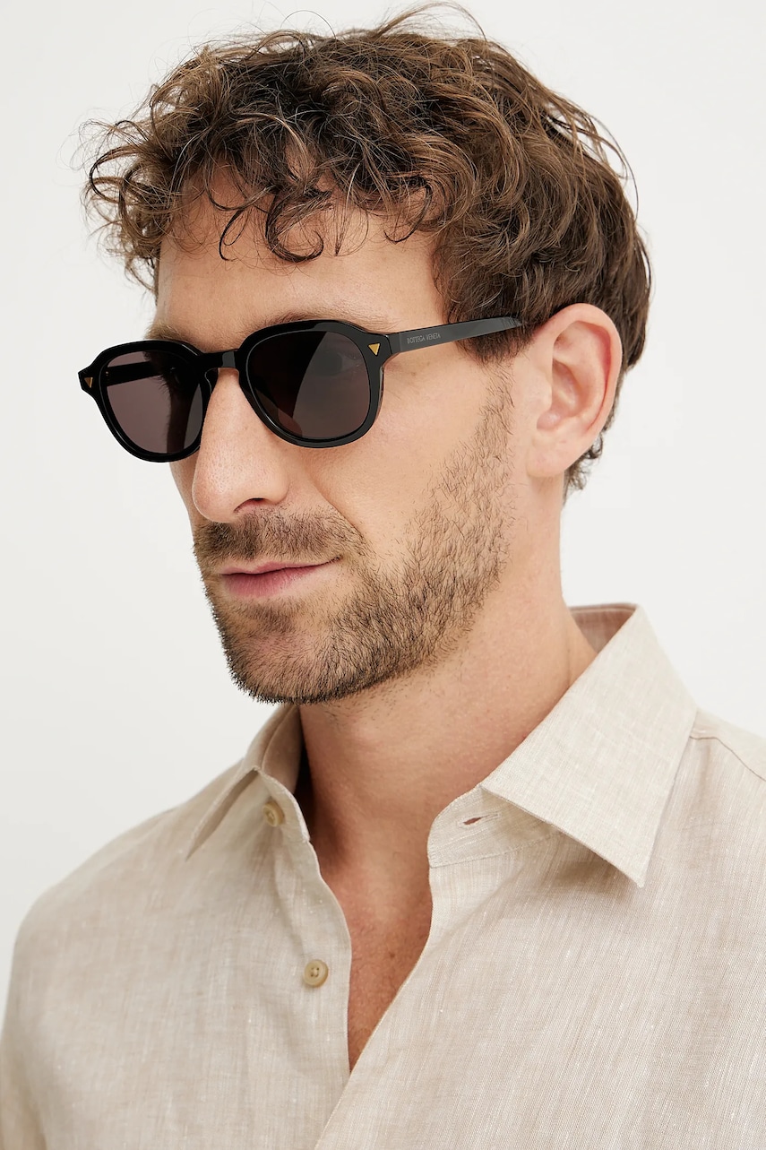 Bottega Veneta ochelari de soare barbati, culoarea negru, BV1364S Bottega Veneta ochelari de soare barbati, culoarea negru, BV1364S