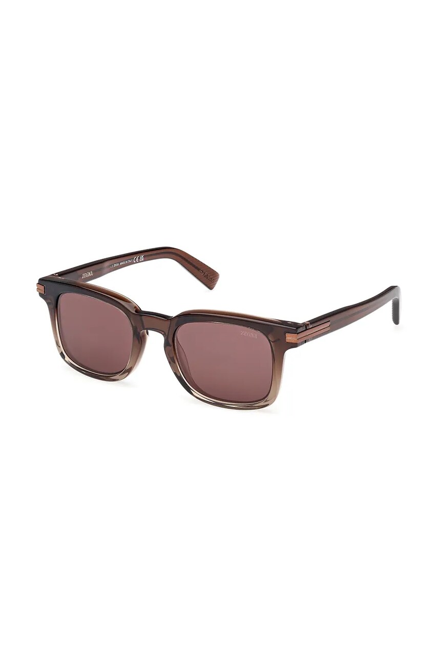 Zegna ochelari de soare bărbați, culoarea maro, EZ0230_5050E