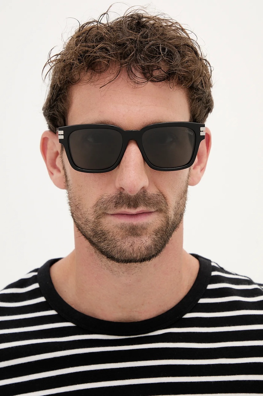 Γυαλιά ηλίου Zegna ανδρικό, χρώμα: μαύρο, EZ0237_5501A φωτογραφία