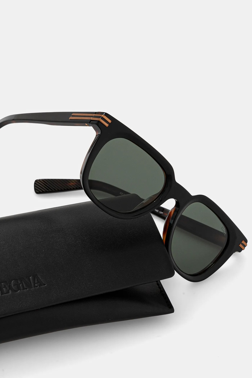 Γυαλιά ηλίου Zegna ανδρικά, χρώμα: μαύρο, EZ0248_5005R φωτογραφία