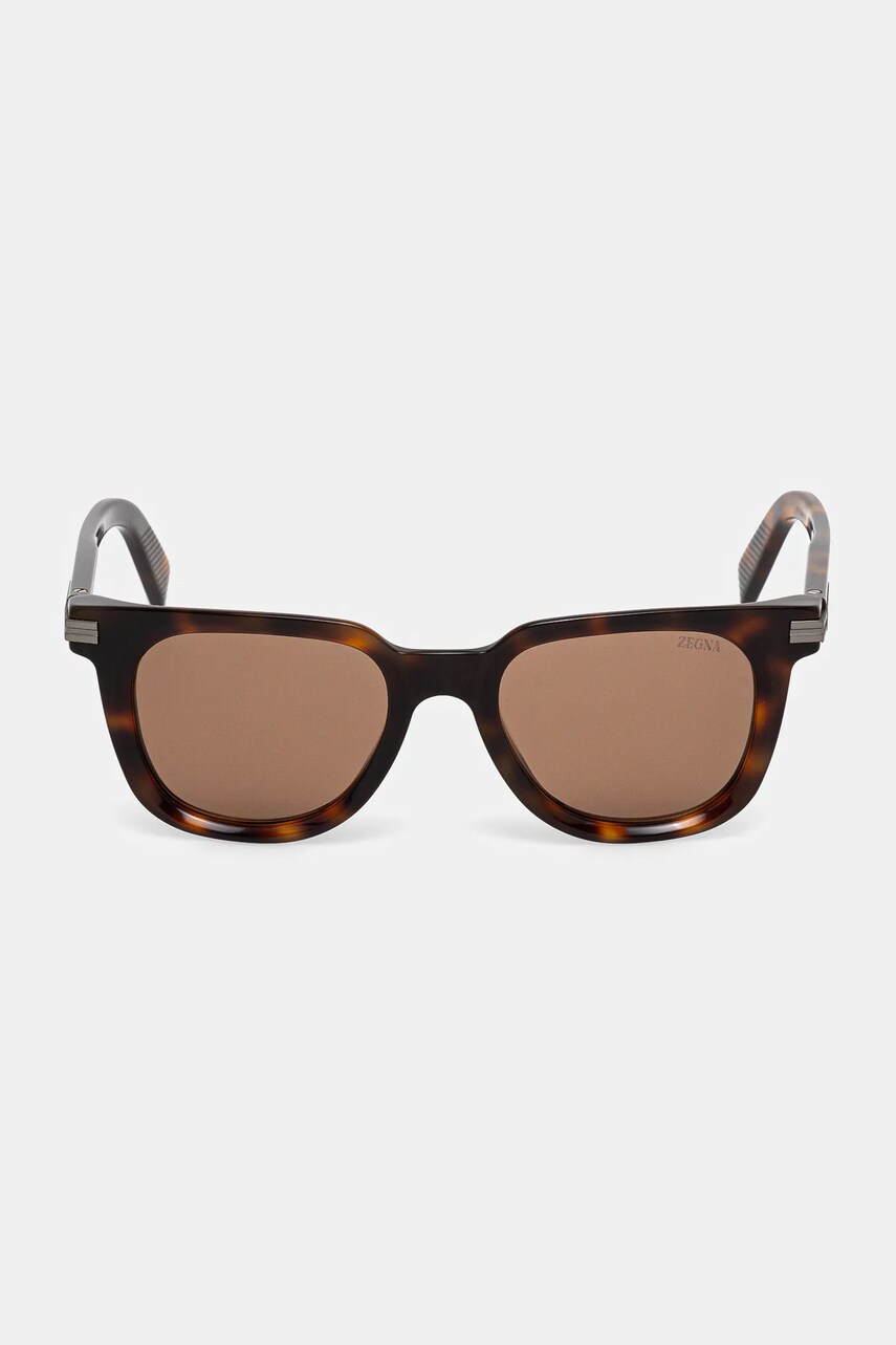 Γυαλιά ηλίου Zegna ανδρικά, χρώμα: καφέ, EZ0248_5052E φωτογραφία