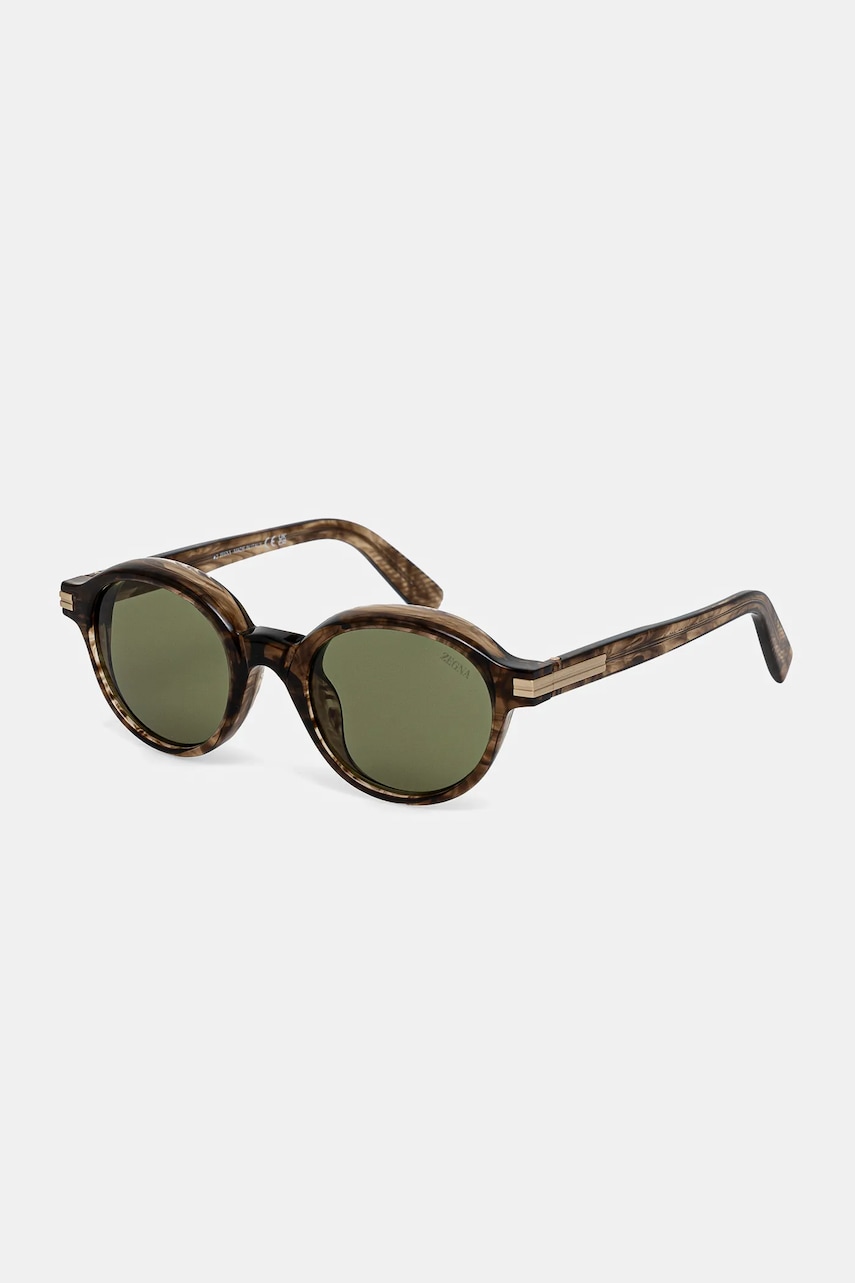 Zegna ochelari de soare culoarea maro, EZ0253_5050N