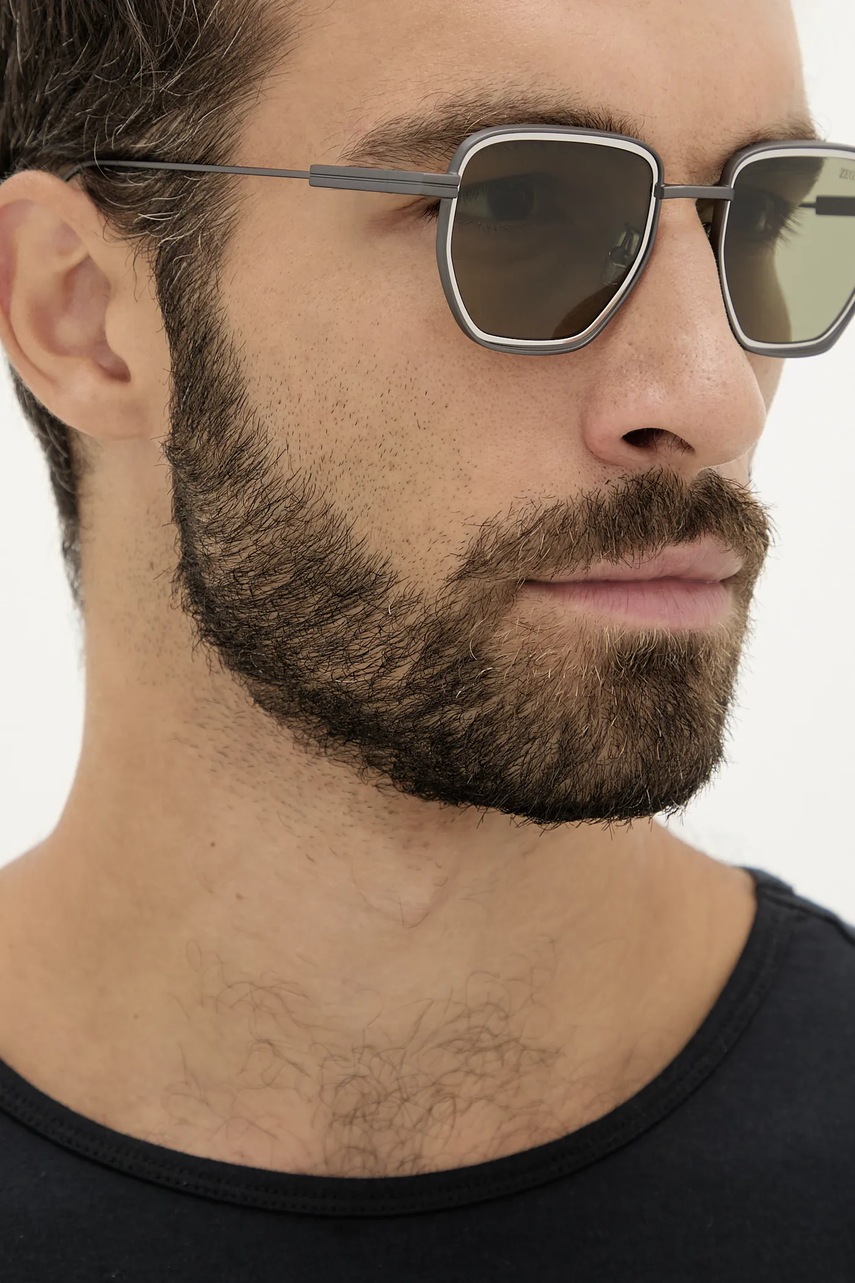 Γυαλιά ηλίου Zegna ανδρικά, χρώμα: ασημί, EZ0256_4909N φωτογραφία