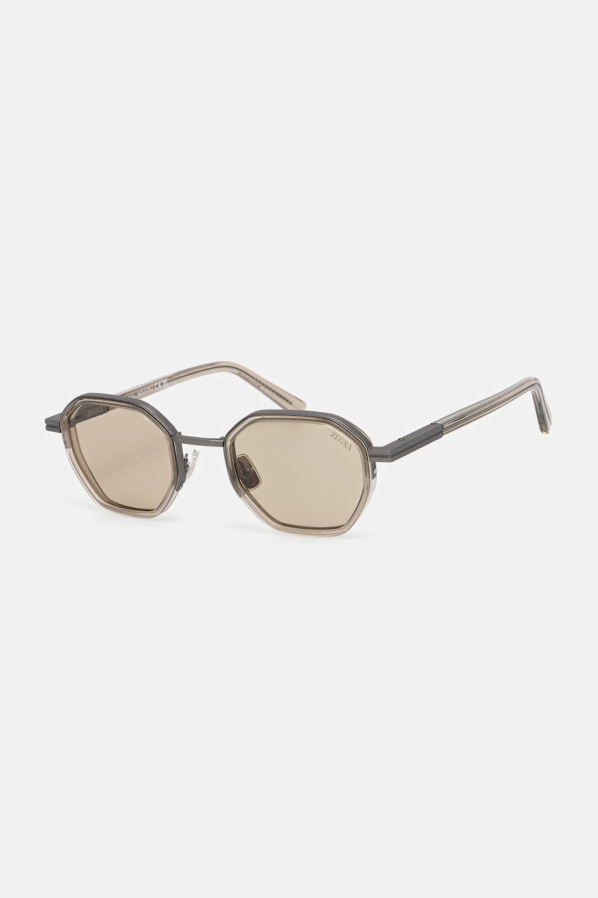 Zegna ochelari de soare bărbați, culoarea bej, EZ0259_5045E