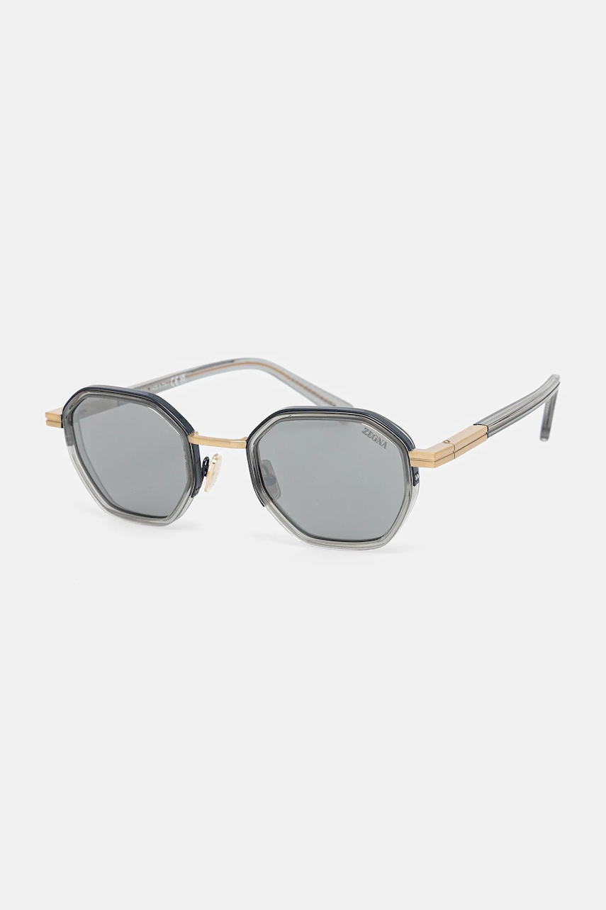 Zegna ochelari de soare barbati, culoarea gri, EZ0259_5093C