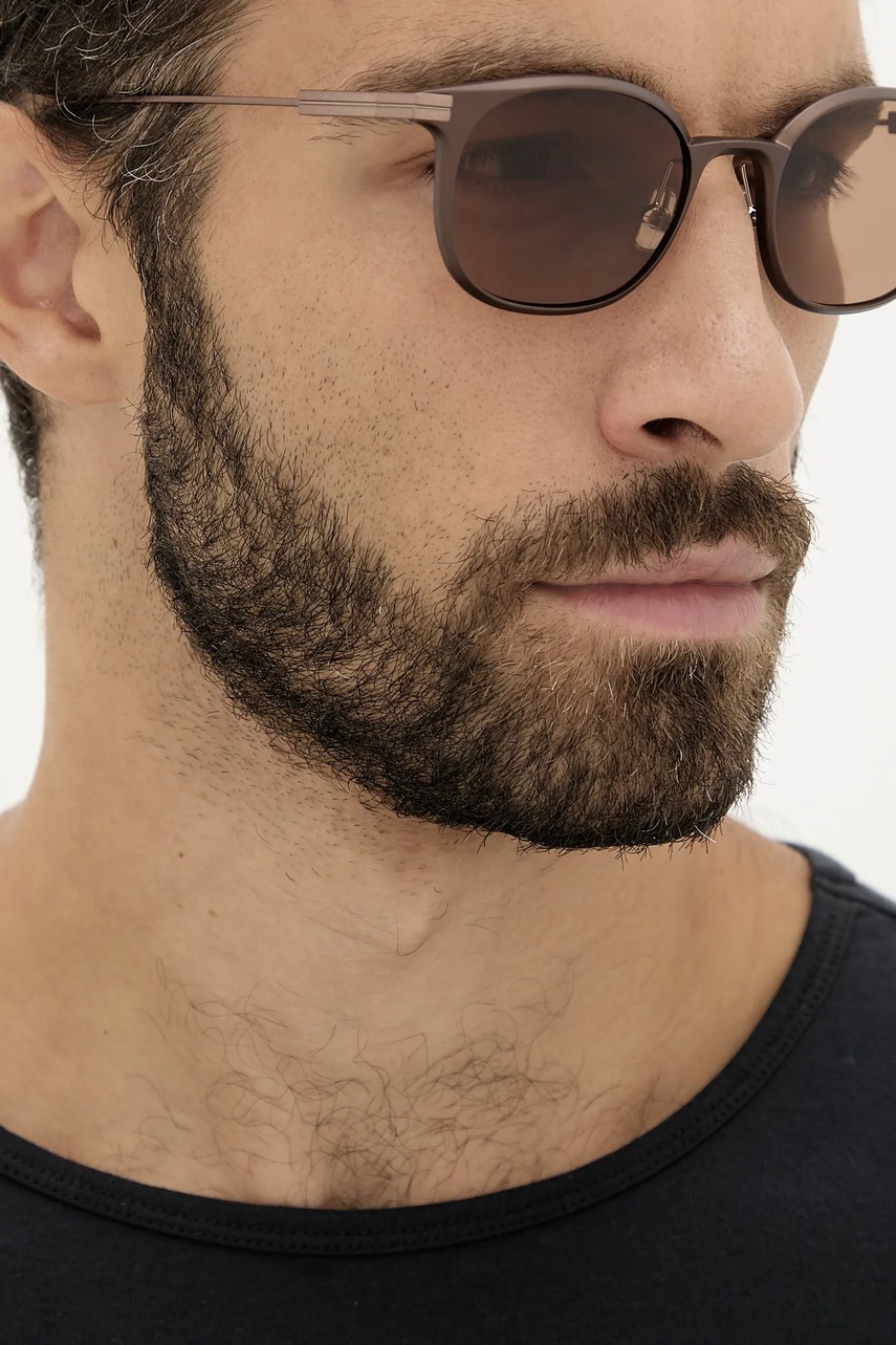 Γυαλιά ηλίου Zegna ανδρικά, χρώμα: καφέ, EZ0260_5037E φωτογραφία