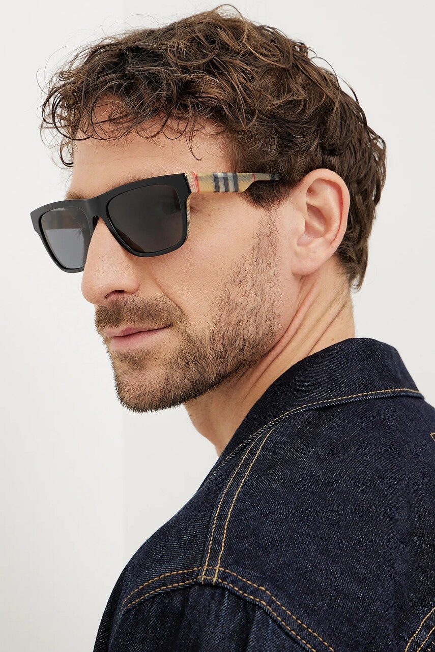 Burberry ochelari de soare barbati, culoarea negru, 0BE4293