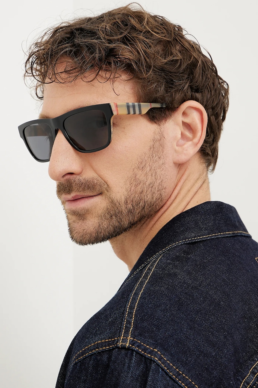 Burberry ochelari de soare barbati, culoarea negru, 0BE4293