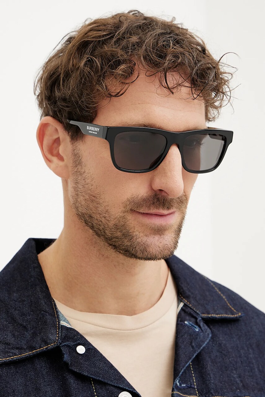 Burberry ochelari de soare barbati, culoarea negru, 0BE4293