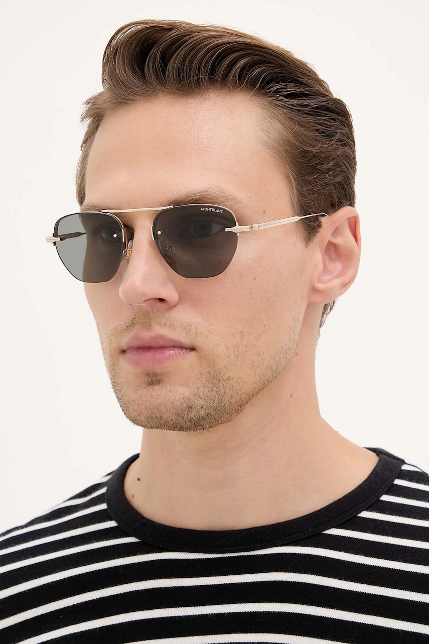 Montblanc ochelari de soare culoarea auriu, MB0404S