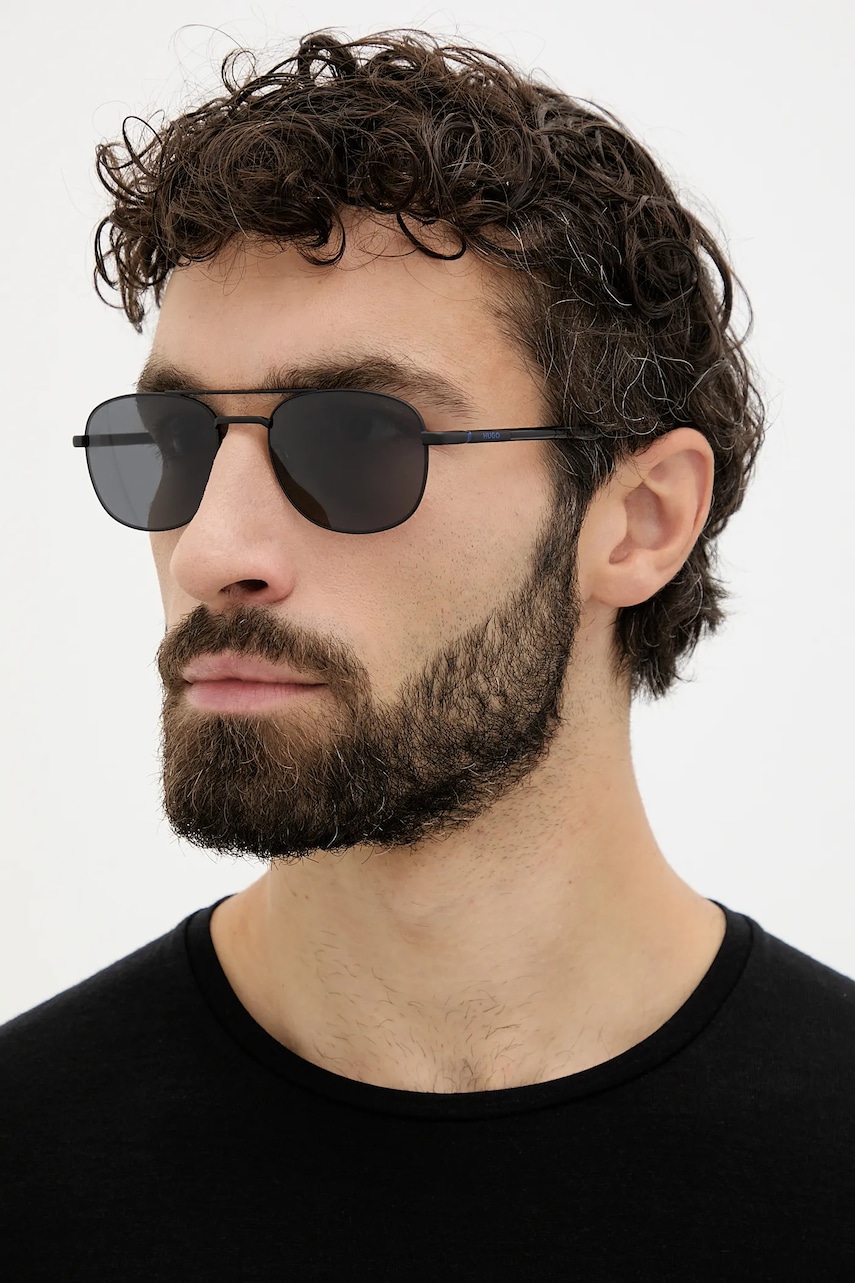 HUGO ochelari de soare culoarea negru, HG 1375/S