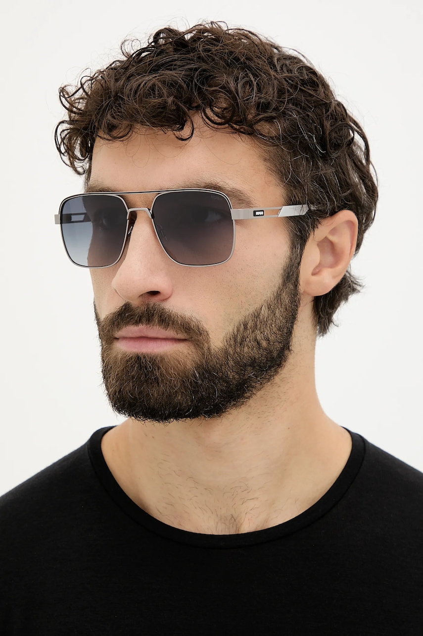 HUGO ochelari de soare culoarea argintiu, HG 1384/S