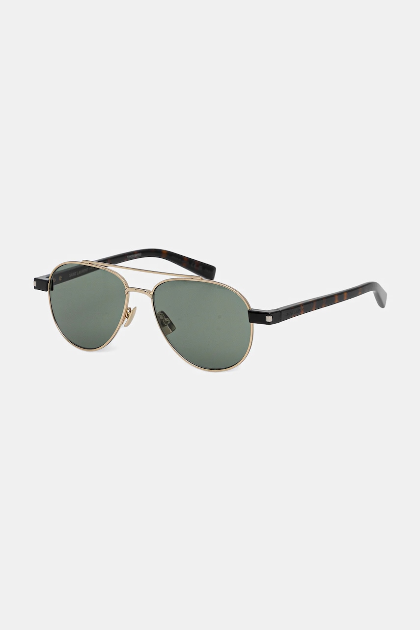 Levně Sluneční brýle Saint Laurent pánské, zlatá barva, SL 843