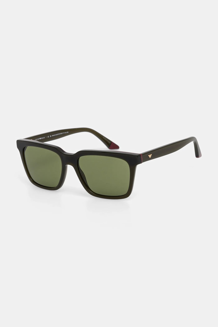 Levně Sluneční brýle Emporio Armani pánské, zelená barva, 0EA4260