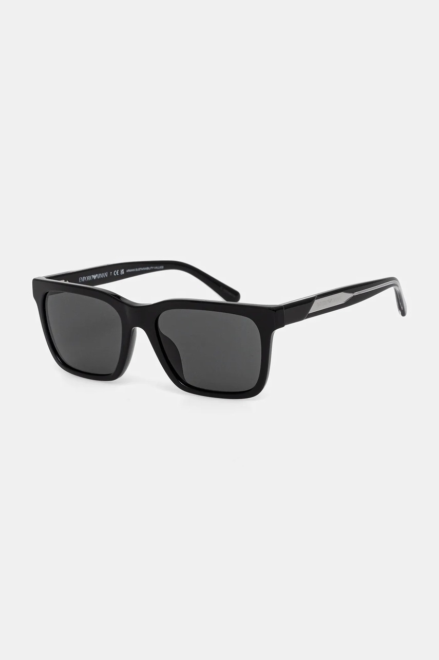 Levně Sluneční brýle Emporio Armani pánské, černá barva, 0EA4262U
