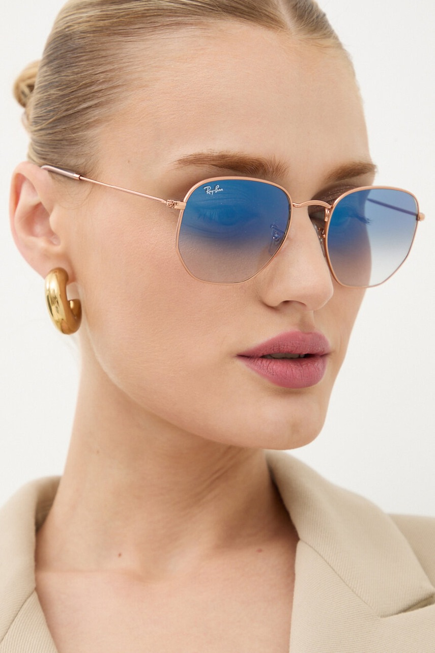 

Слънчеви очила Ray-Ban HEXAGONAL в прозрачен цвят 0RB3548, Злато