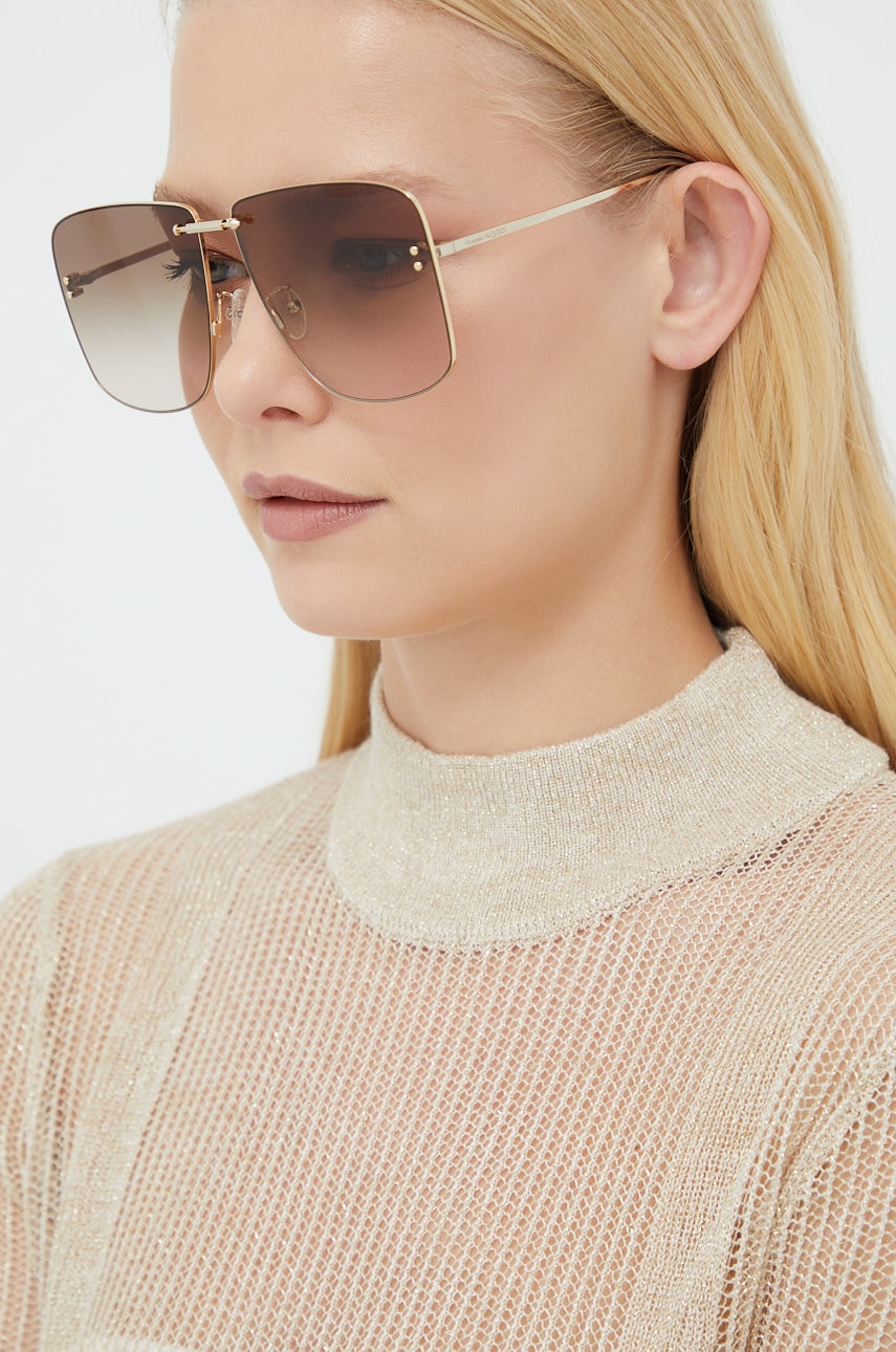 Alexander mcqueen ochelari de soare culoarea auriu