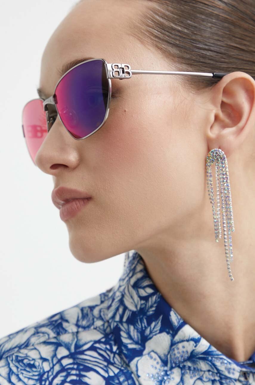 Сонцезахисні окуляри Balenciaga колір фіолетовий BB0337SK 