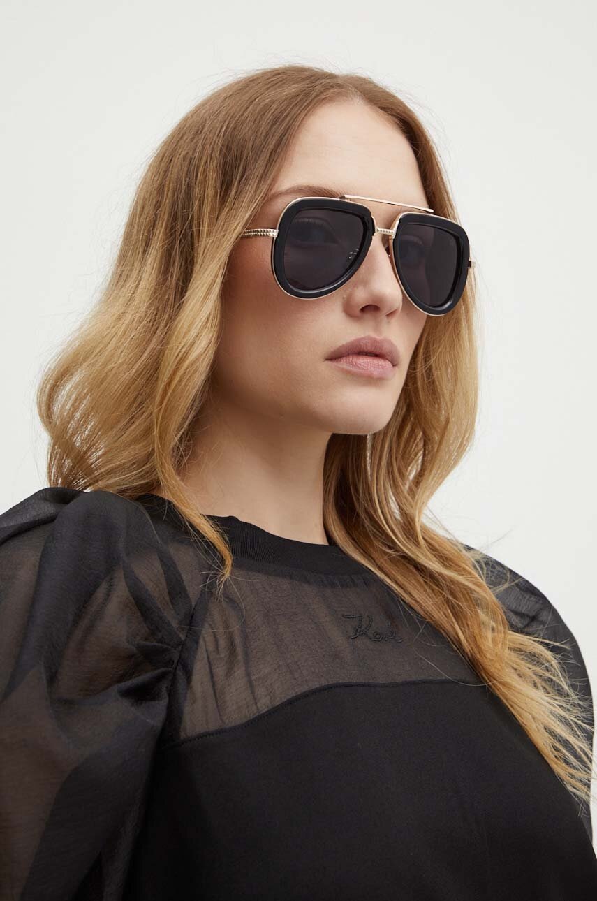 Γυαλιά ηλίου Valentino V - LSTORY χρώμα: μαύρο, VLS.129A φωτογραφία