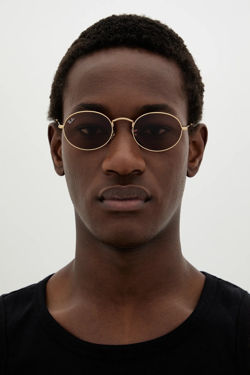 Γυαλιά ηλίου Ray-Ban OVAL χρώμα: μαύρο, 0RB3547 φωτογραφία