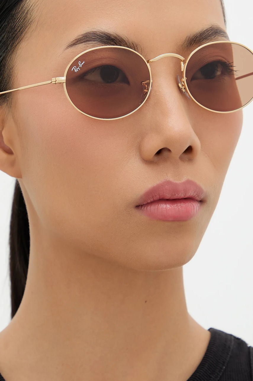 Γυαλιά ηλίου Ray-Ban OVAL χρώμα: μαύρο, 0RB3547 φωτογραφία