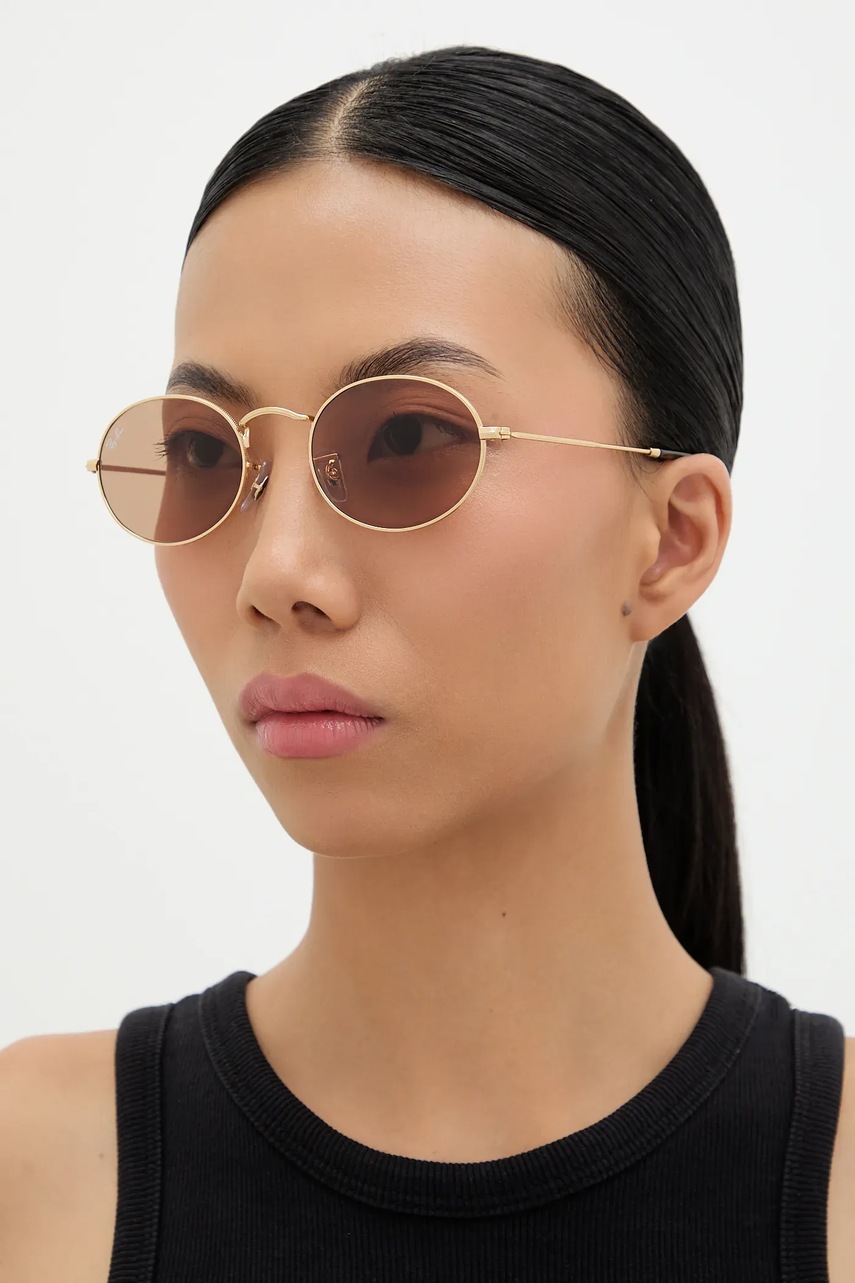 Γυαλιά ηλίου Ray-Ban OVAL χρώμα: μαύρο, 0RB3547 φωτογραφία