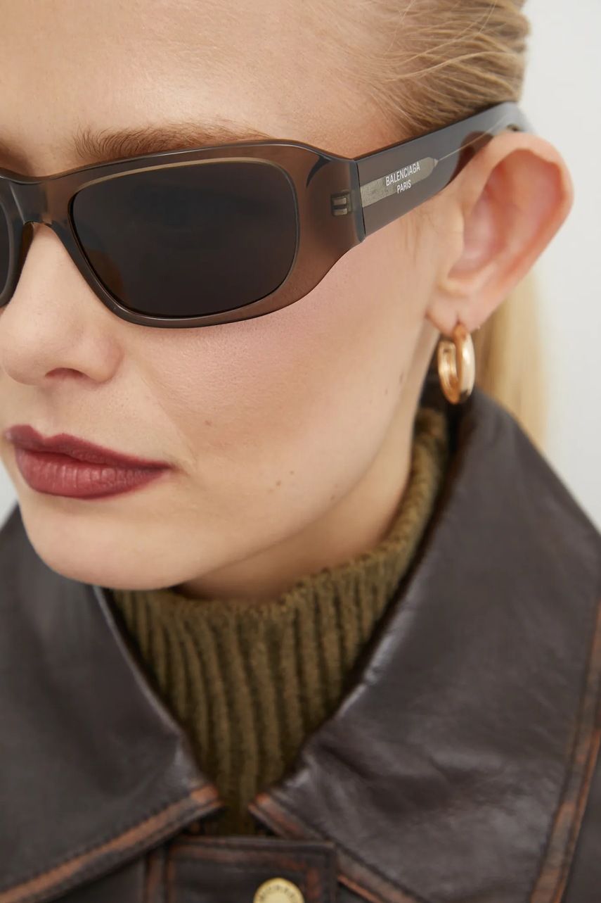 Γυαλιά ηλίου Balenciaga χρώμα: καφέ, BB0365S φωτογραφία