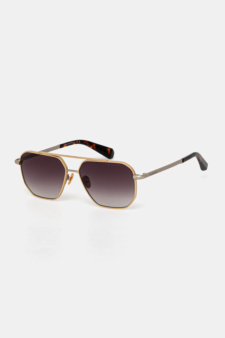 AllSaints ochelari de soare Dune culoarea auriu, ALS7007