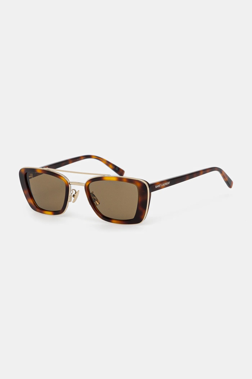 Levně Sluneční brýle Saint Laurent hnědá barva, SL 825