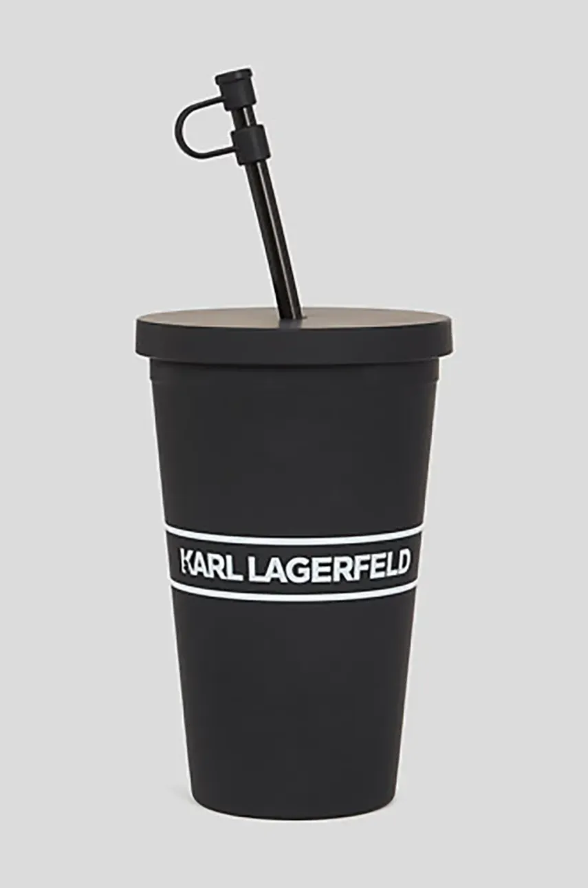 Karl Lagerfeld pahar cu pai Essential To Go culoarea negru, A1M42033