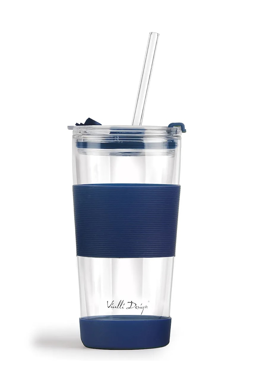 Vialli Design cană termică cu pai Fuori 600 ml