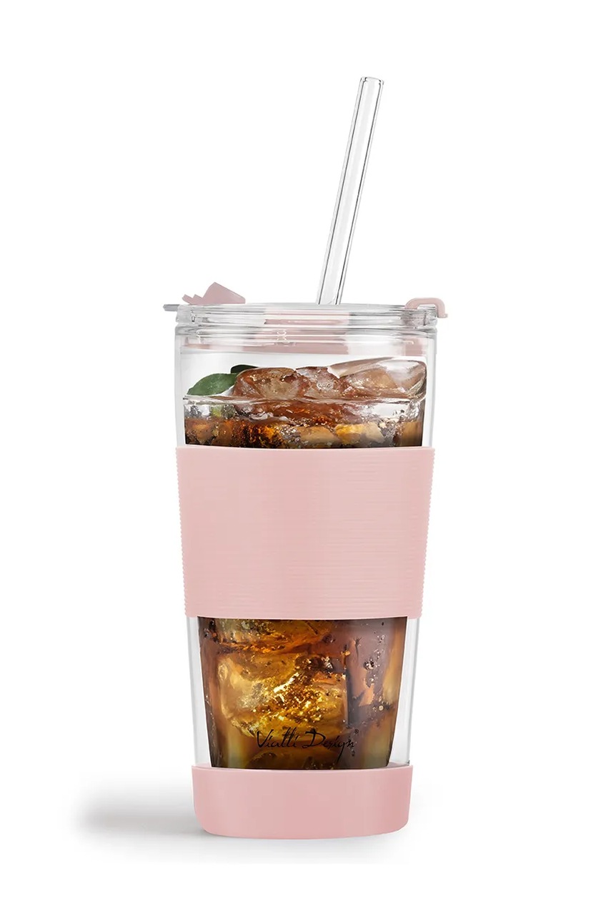 Стакан с трубочкой Vialli Design Fuori 600 ml Стакан с трубочкой Vialli Design Fuori 600 ml
