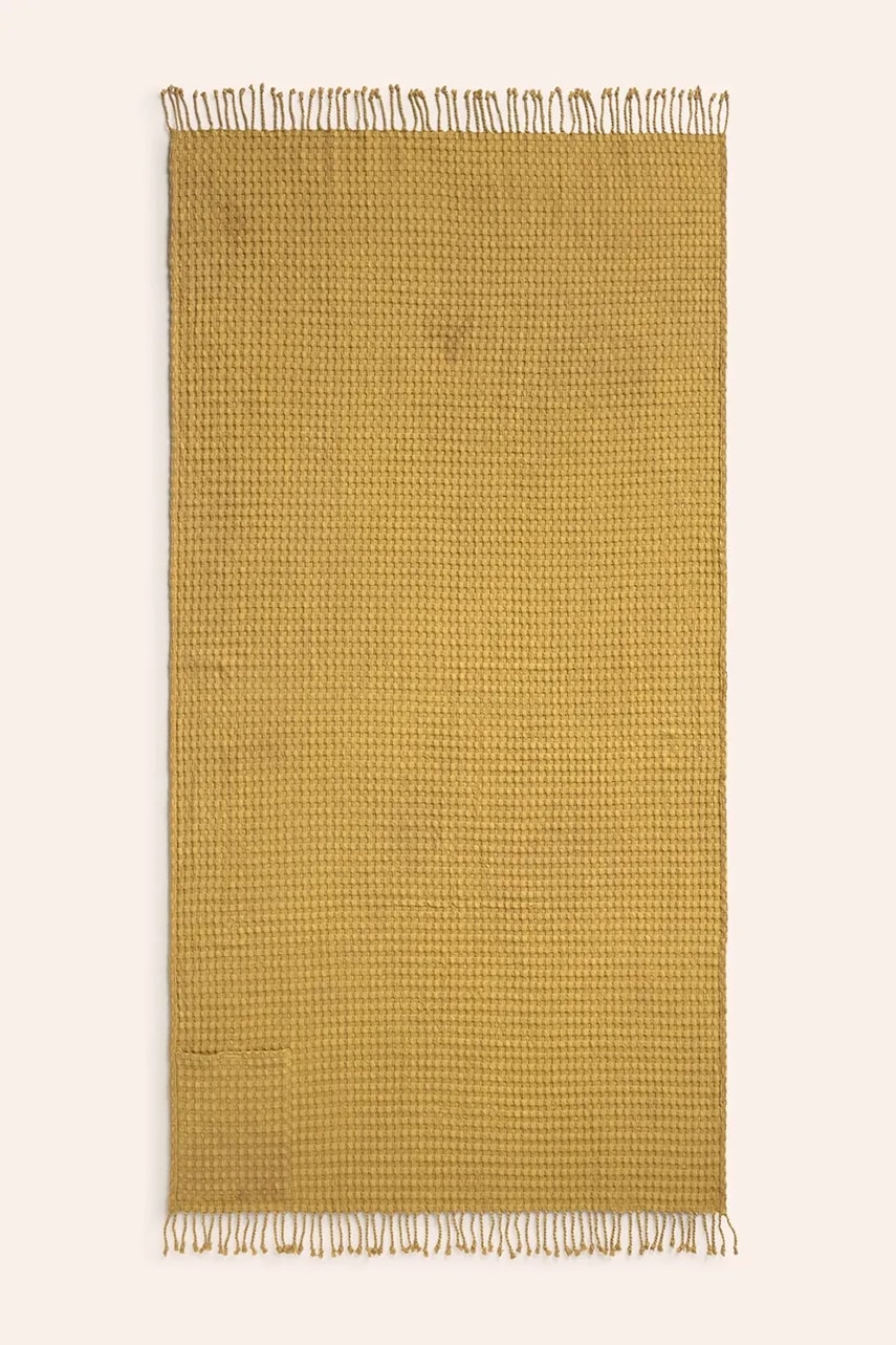 Calma House prosop de plajă din bumbac Ola 100 x 180 cm culoarea galben