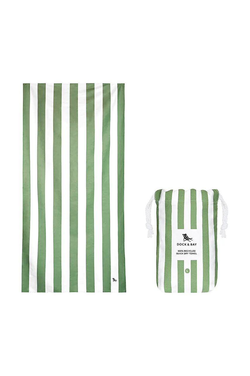 Dock & Bay prosop de plajă cu uscare rapidă Cayman Olive 160 x 90 cm culoarea verde, 0