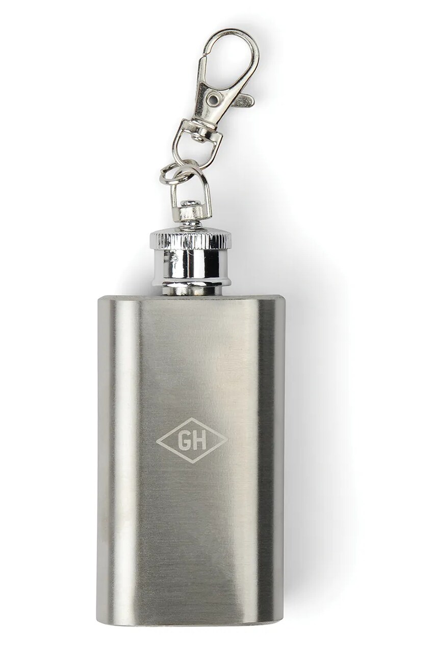Gentlemen\'s Hardware breloc cu ploscă Mini Hip Flask 28 ml culoarea gri